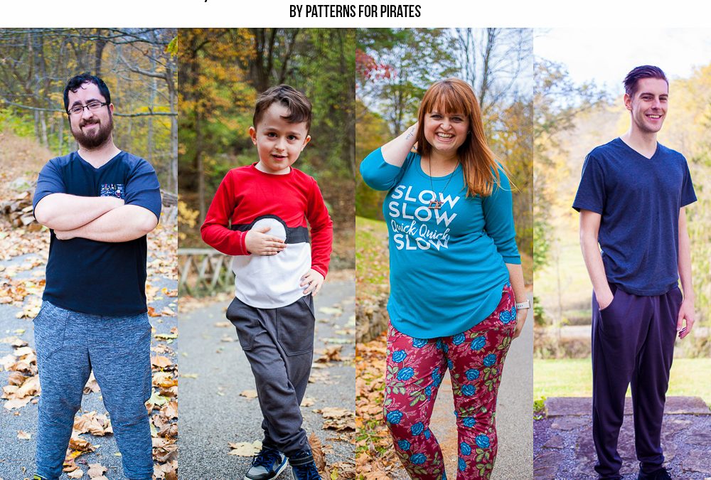 Papa, Mama + Baby Bear Joggers by Patterns for Pirates