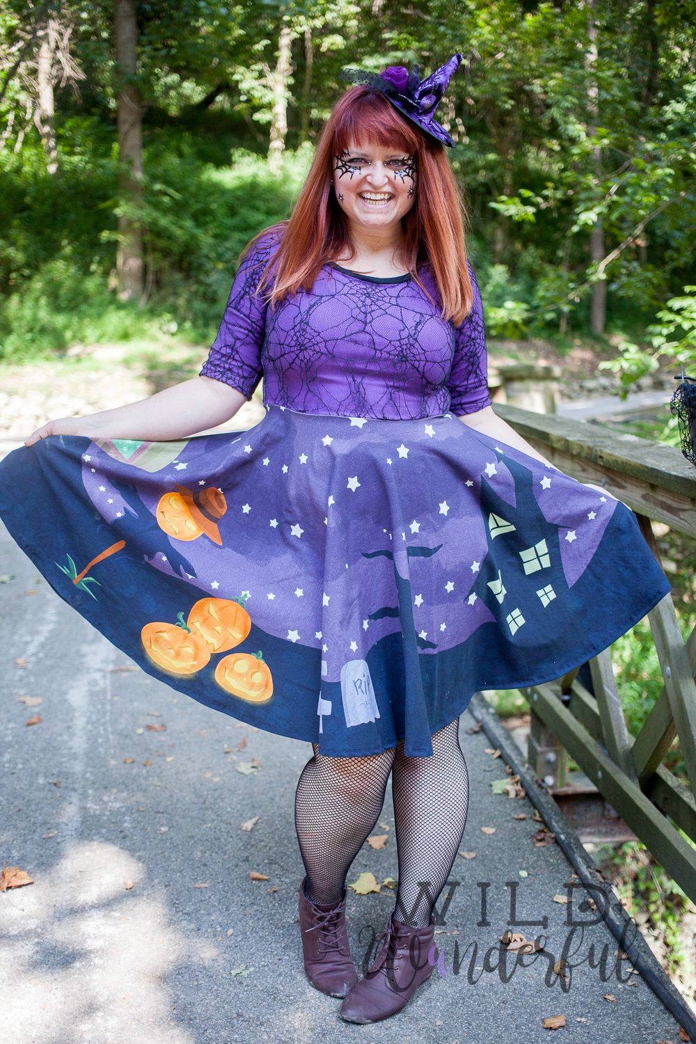 strapless open back dress Women Ms.Frizzle Adult Cosplay Costume Halloween Outfit Purple Rainbow –  ACcosplay main image 0