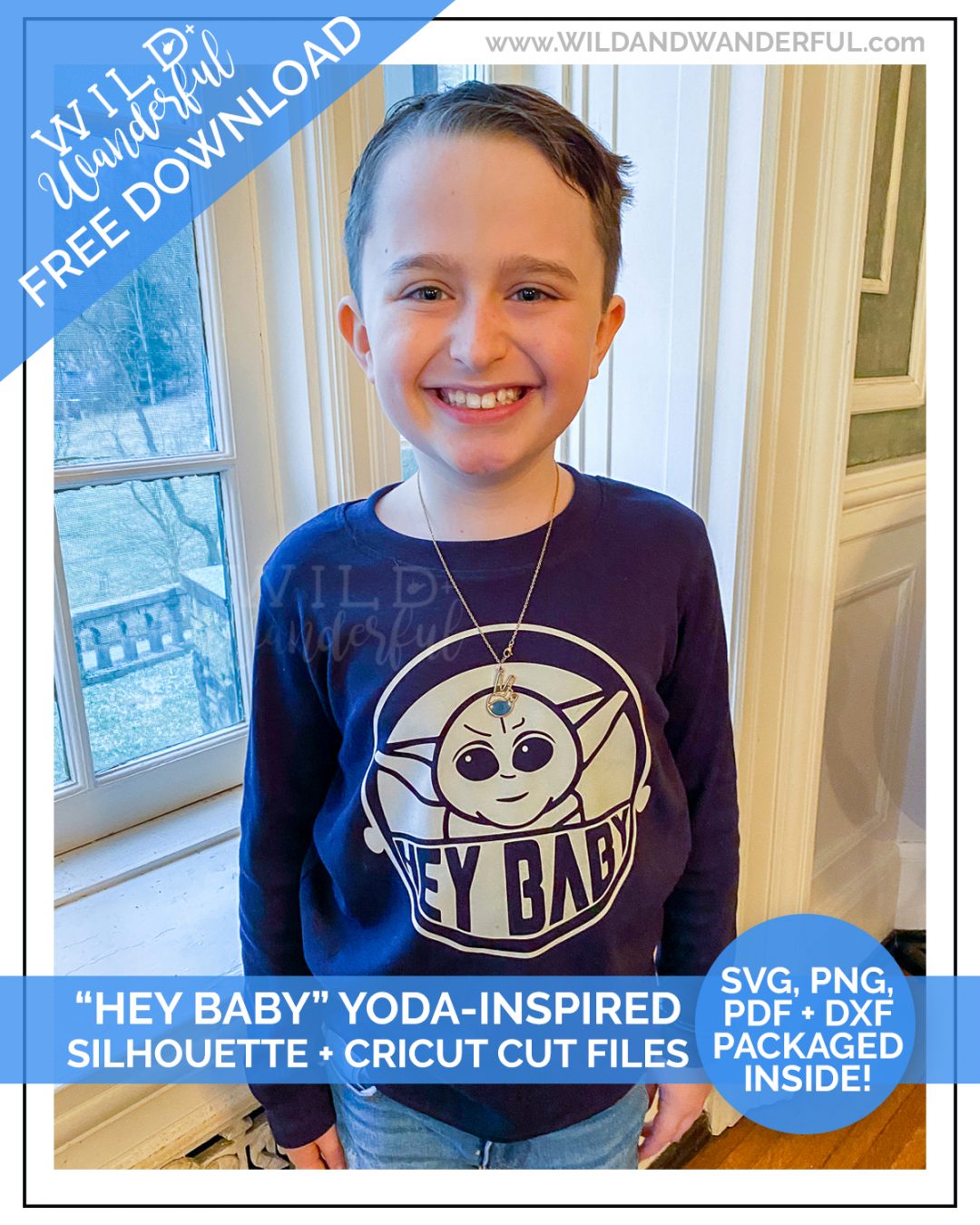 “Hey Baby” Yoda-Inspired Design :: FREE Silhouette + Cricut Cut Files!