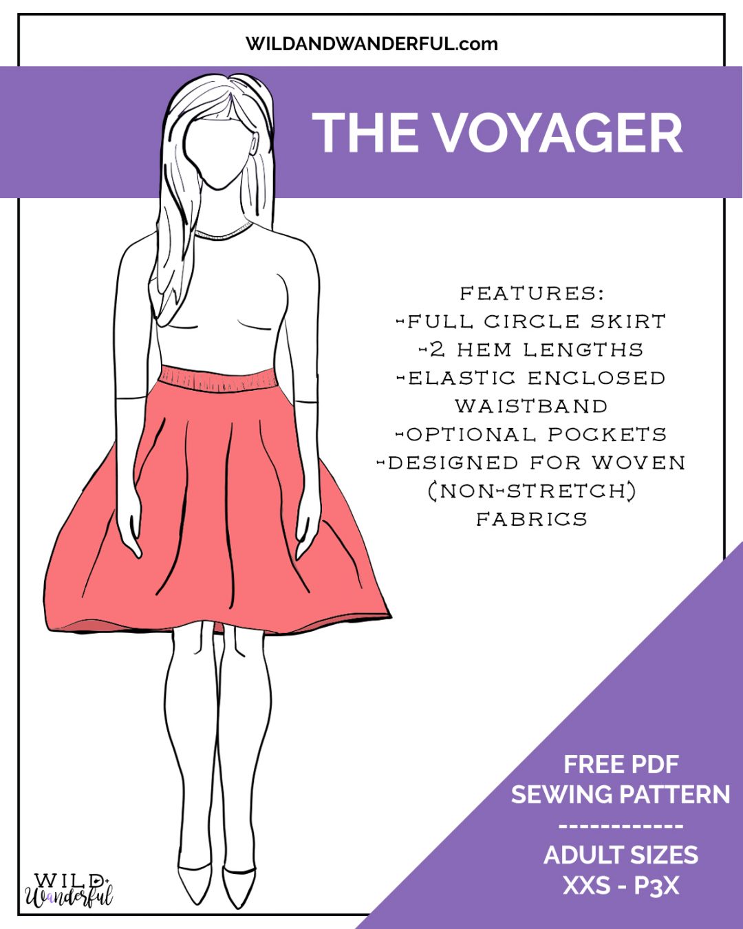 The Voyager Skirt | A New FREEBIE Circle Skirt Pattern, by Wild + Wanderful!