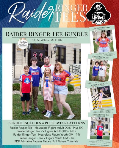 Rockin’ the Retro Vibes / The Raider Ringer Tees by Patterns for Pirates