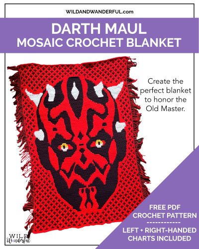 Darth Maul Mosaic Crochet Blanket | Free PDF Pattern, Left + Right-Handed Charts!